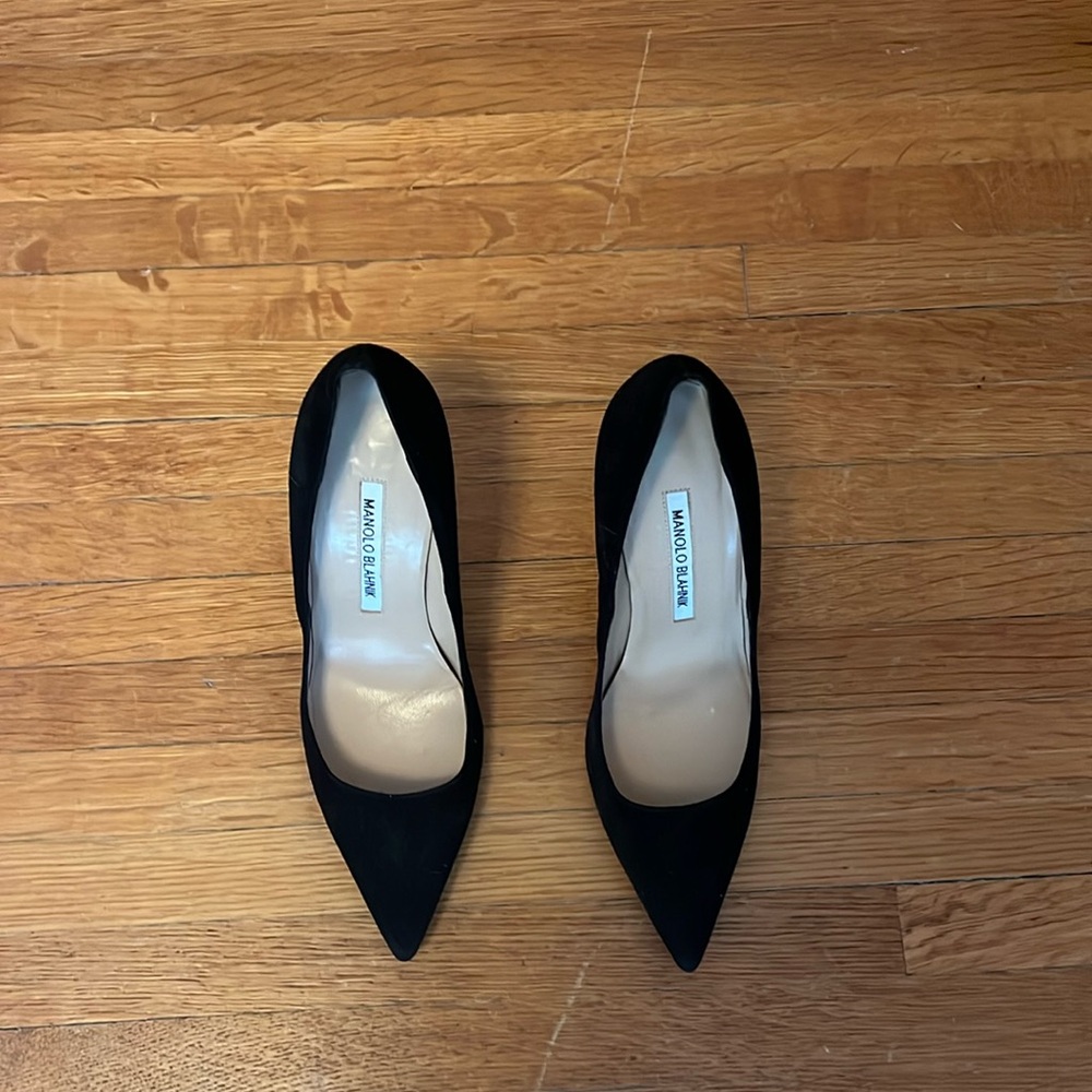 Manolo Blahnik BB pumps in black suede, size 37/7